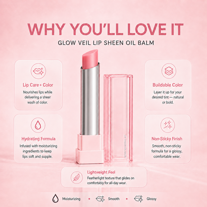🔥Last Day Buy 1 Get 1 Free|Tidypap GLOW VEIL LIP SHEEN OIL BALM