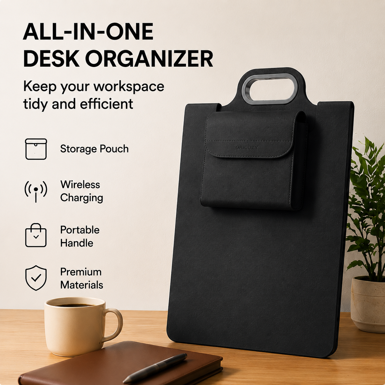 The All-In-One Mobile Workstation Sleeve | Built-In 15W Multi-Device Wireless Charger, Ergonomic Laptop Stand & Mousepad (Fits up to 16')