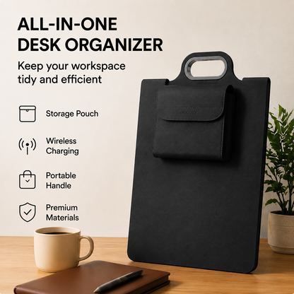 The All-In-One Mobile Workstation Sleeve | Built-In 15W Multi-Device Wireless Charger, Ergonomic Laptop Stand & Mousepad (Fits up to 16')