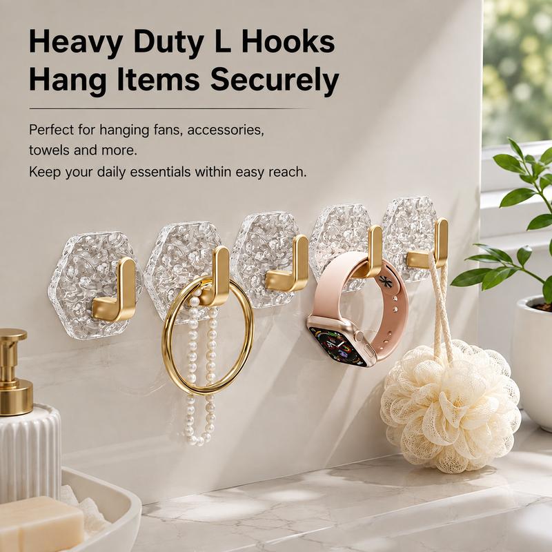 Heavy-Duty Self-Adhesive Hooks – No Drilling, Waterproof & Built to Hold