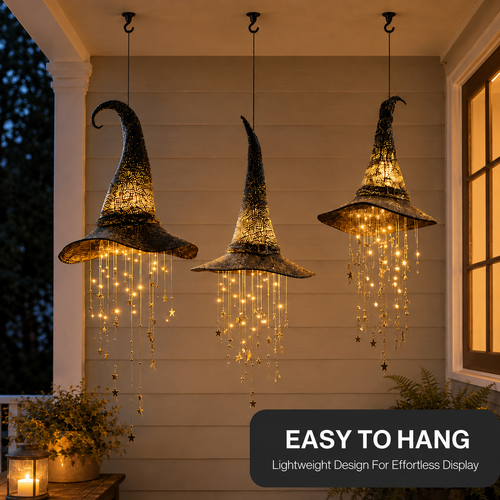 🔥HOT SALE 55% OFF🧙 Lighted Witch Hat Hanging Chime