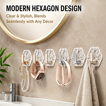 🔥Last Chance 10PCS Modern Hexagon Adhesive Hooks