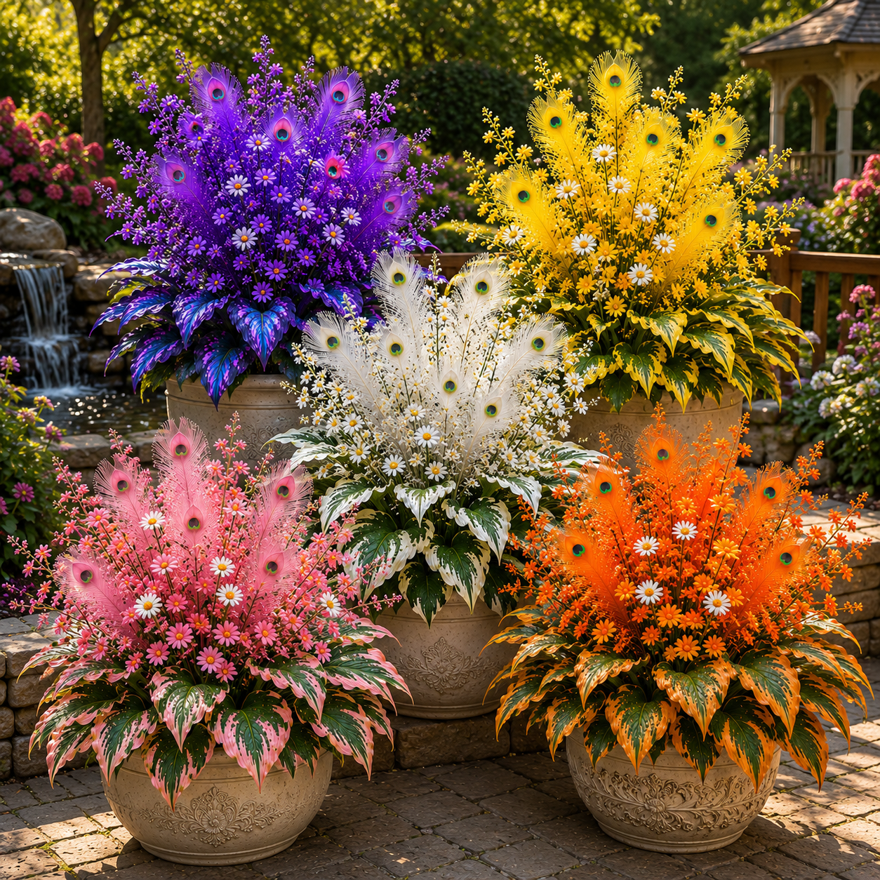 🌿🔥 Peacock Flame Hosta Bulbs – Vibrant Multicolor Foliage for Gardens, Patios & Planters 🦚