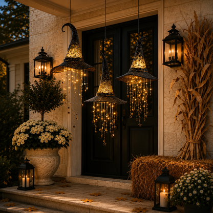 🔥HOT SALE 55% OFF🧙 Lighted Witch Hat Hanging Chime