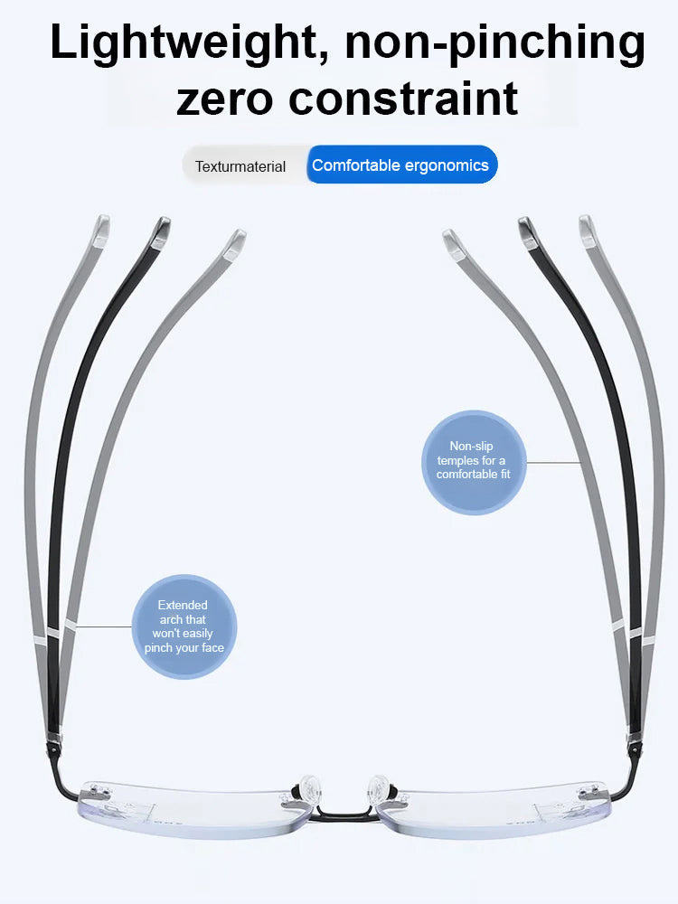 ❤️‍🔥Metal frameless trimmed high-end reading glasses👓️,imported materials,Limited-time sale 50% Off