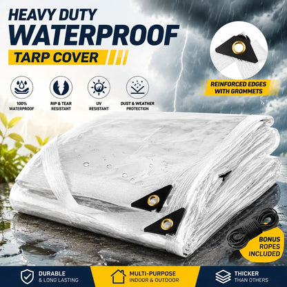 🔥LAST DAY 51% OFF - 🌧️ RainShield Pro™ Transparent Waterproof Tarp – Heavy-Duty Outdoor Cover with Secure Grommets