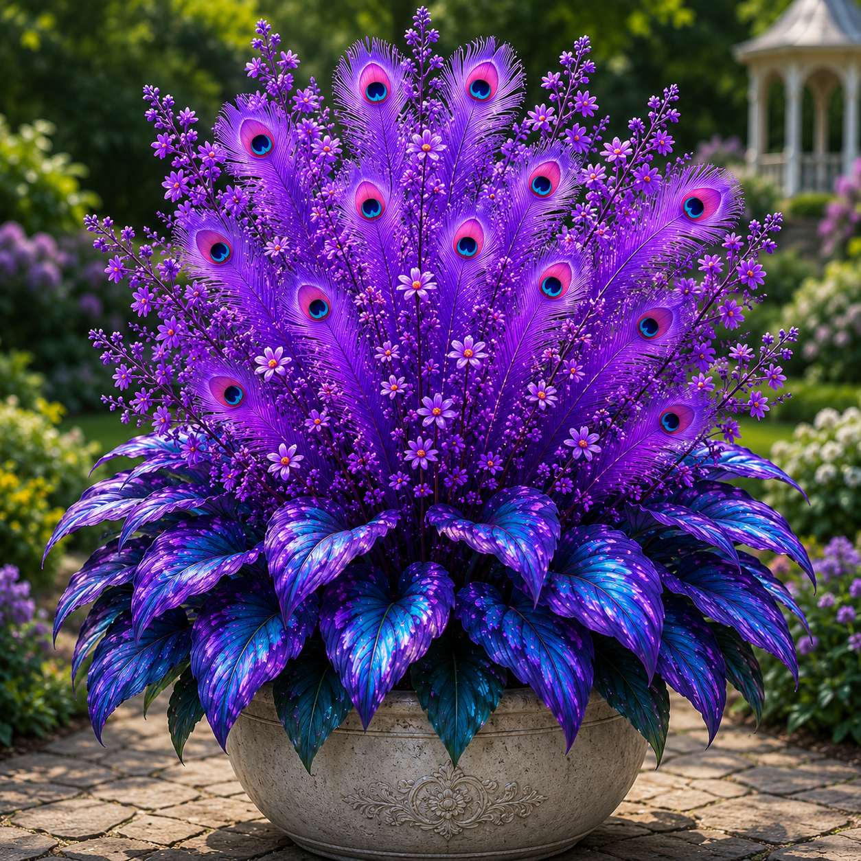 🌿🔥 Peacock Flame Hosta Bulbs – Vibrant Multicolor Foliage for Gardens, Patios & Planters 🦚