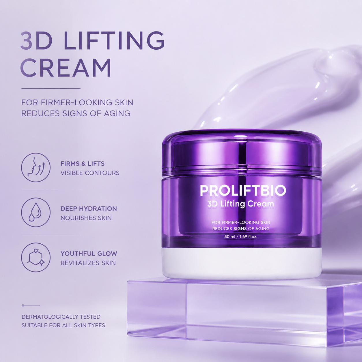 3D Lifting Night Cream | Visibly Firm Jawline & Smooth Fine Lines Overnight