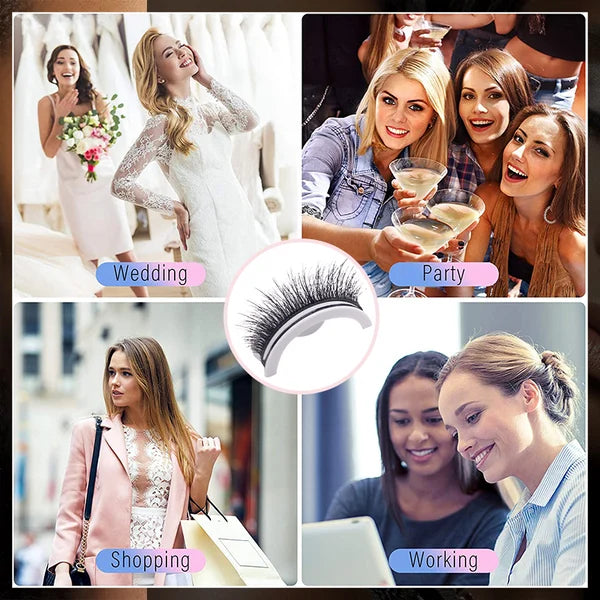 🥳 Kaufe eins, bekomme eins gratis ! 👁️✨ Wiederverwendbare selbstklebende Wimpern. Kein Kleber erforderlich, einfach aufdrücken. Mehrfach nutzbar & leicht abzunehmen 💕🌸