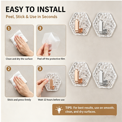 🔥Last Chance 10PCS Modern Hexagon Adhesive Hooks