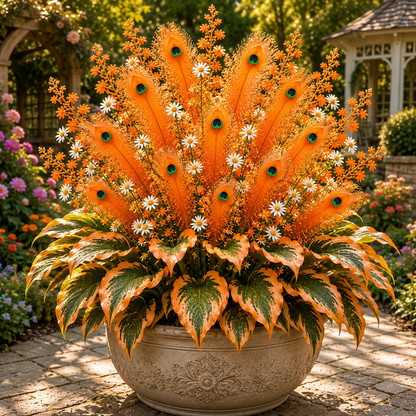 🌿🔥 Peacock Flame Hosta Bulbs – Vibrant Multicolor Foliage for Gardens, Patios & Planters 🦚