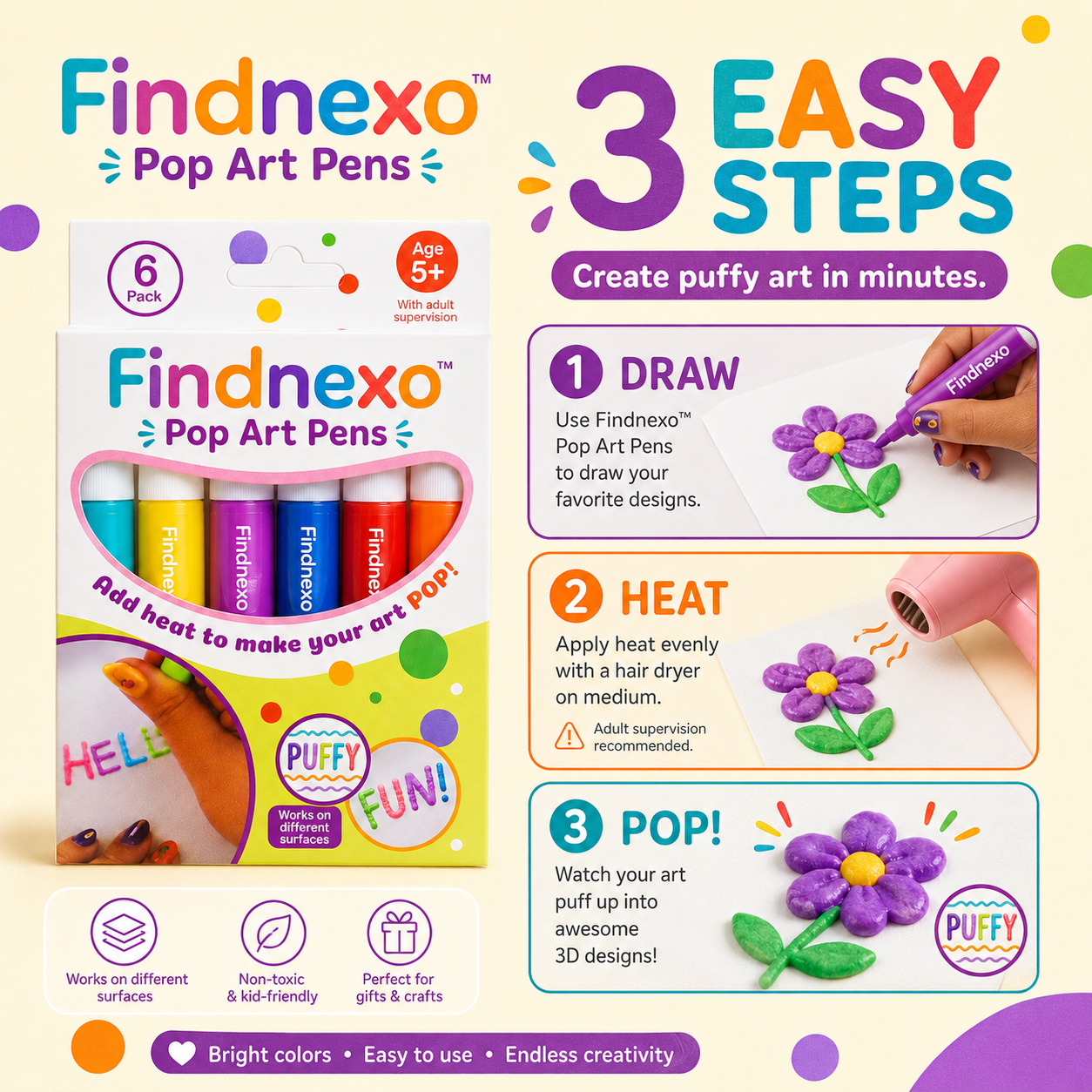 Loveskybee™ 3D Relief Art Pen – Turn Flat Drawings Into Touchable 3D Art