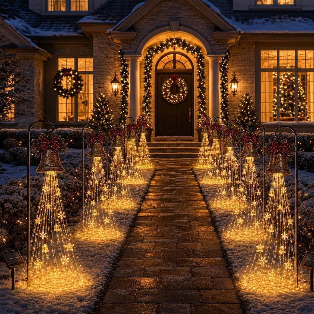 🎄🔥LAST DAY 70% OFF-🔔Christmas Bell Cascade Solar Yard Light✨