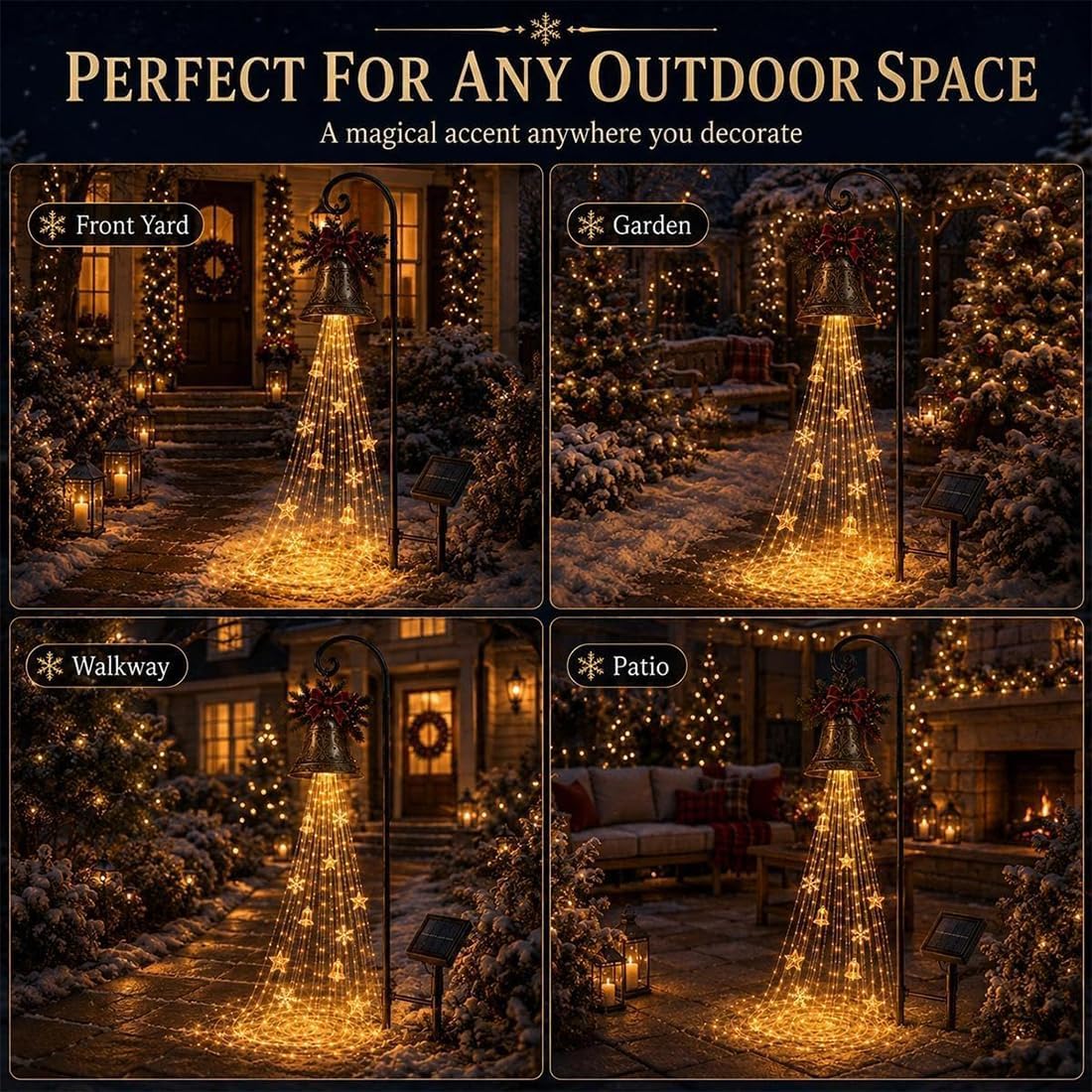 🎄🔥LAST DAY 70% OFF-🔔Christmas Bell Cascade Solar Yard Light✨