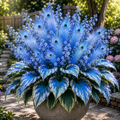 🌿🔥 Peacock Flame Hosta Bulbs – Vibrant Multicolor Foliage for Gardens, Patios & Planters 🦚