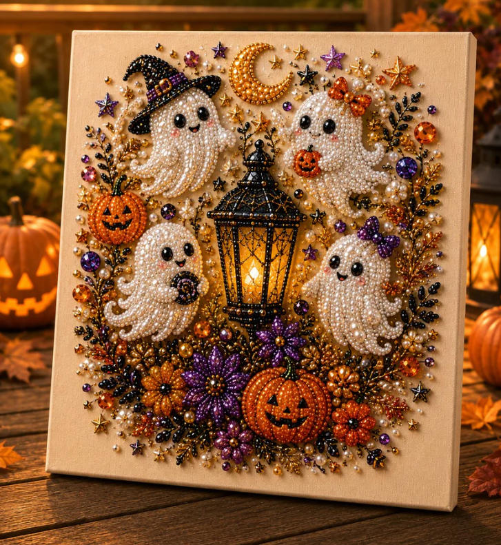 🎃 Create Your Own Spooky Halloween Decoration ✨ DIY Diamond Art Kit That Turns Into A Sparkling Halloween Display