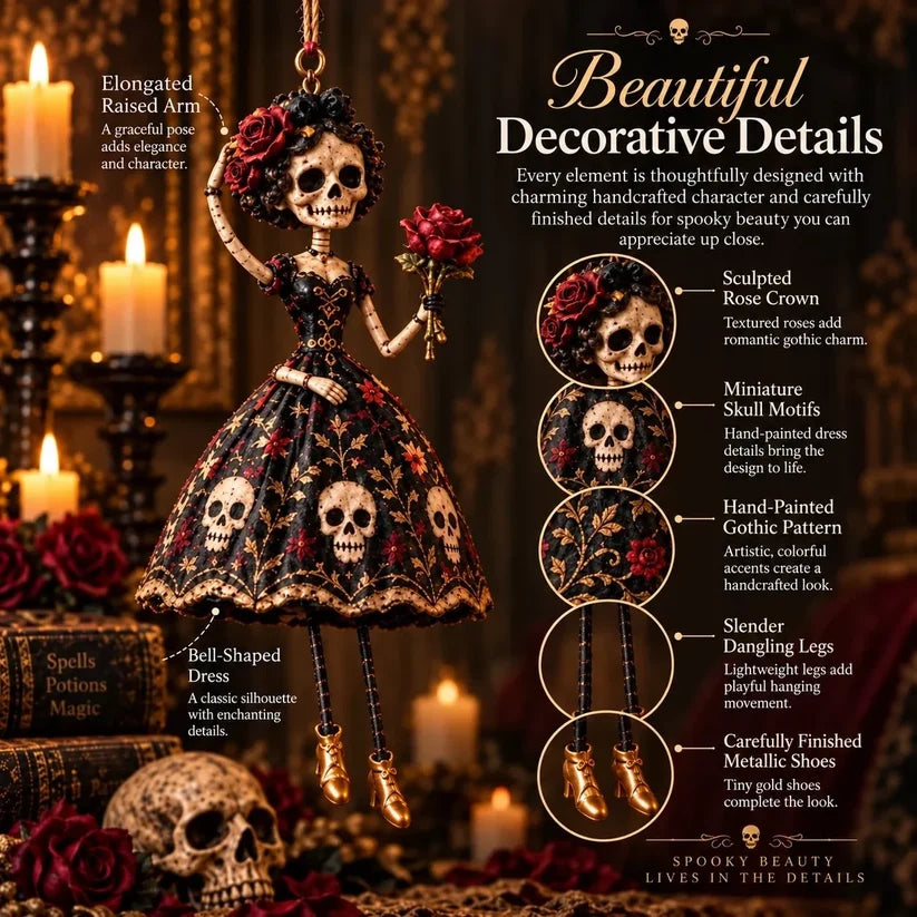 🎃 Midnight Ladies – Gothic Halloween Hanging Decor, Dark Spooky Wall Ornament