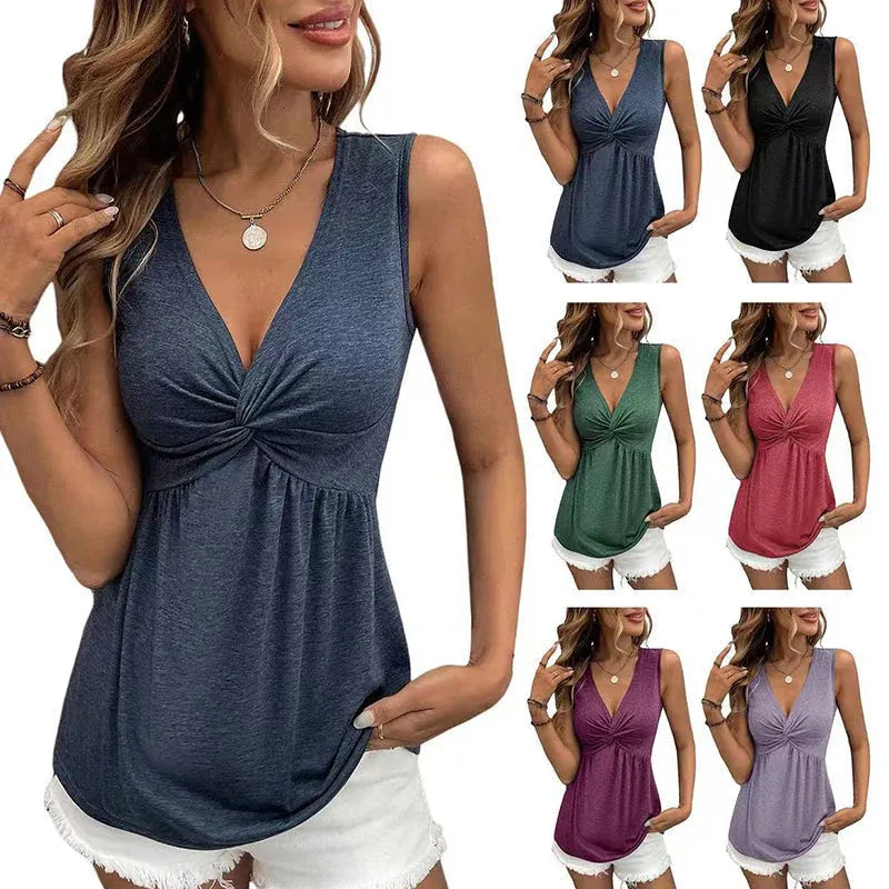 Elegant Slimming V-Neck Tank Top