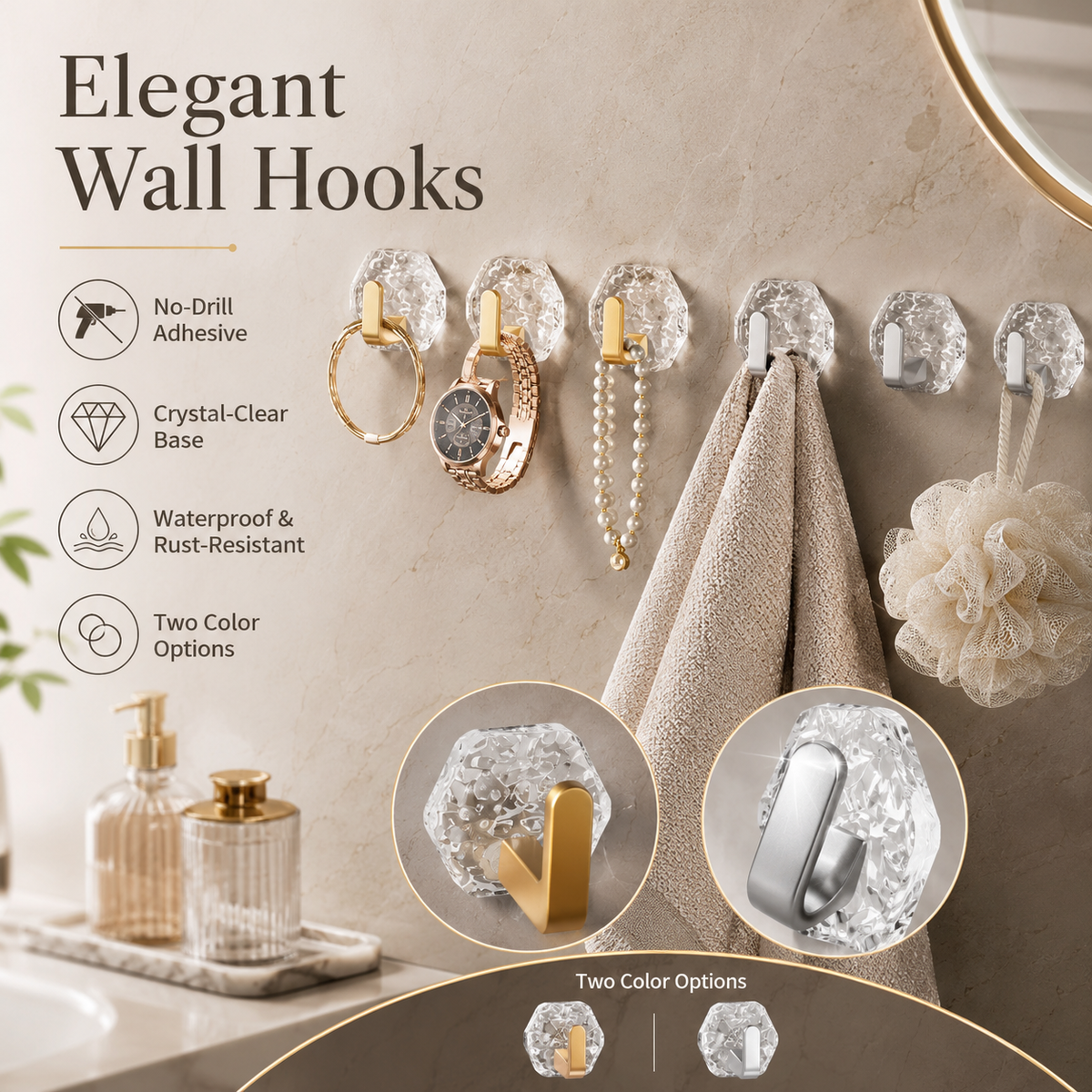 🔥Last Chance 10PCS Modern Hexagon Adhesive Hooks