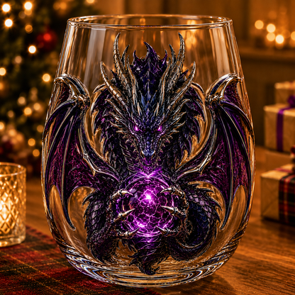 🐉✨ 3D Mythic Dragon Glass Art Cup | Luxury Raised Fantasy Glassware for Whiskey, Home Bar Decor & Legendary Gifts 🎁