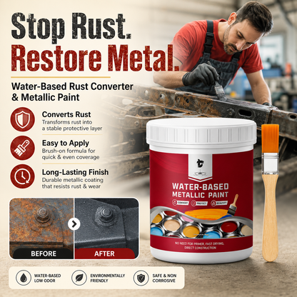 ⌛Time‑Limited Special⏰Rust ConverterMetallic Paint – One coatstops rust, no sanding, no fumes. 🔨🛡️