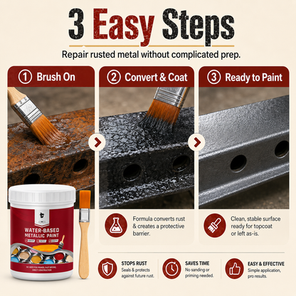 ⌛Time‑Limited Special⏰Rust ConverterMetallic Paint – One coatstops rust, no sanding, no fumes. 🔨🛡️