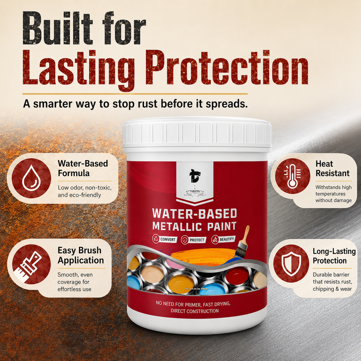 ⌛Time‑Limited Special⏰Rust ConverterMetallic Paint – One coatstops rust, no sanding, no fumes. 🔨🛡️