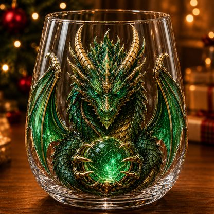 🐉✨ 3D Mythic Dragon Glass Art Cup | Luxury Raised Fantasy Glassware for Whiskey, Home Bar Decor & Legendary Gifts 🎁