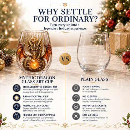 🐉✨ 3D Mythic Dragon Glass Art Cup | Luxury Raised Fantasy Glassware for Whiskey, Home Bar Decor & Legendary Gifts 🎁