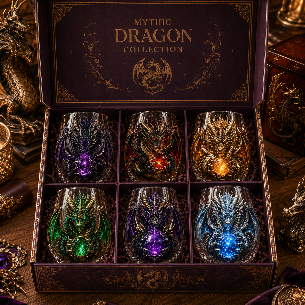 🐉✨ 3D Mythic Dragon Glass Art Cup | Luxury Raised Fantasy Glassware for Whiskey, Home Bar Decor & Legendary Gifts 🎁