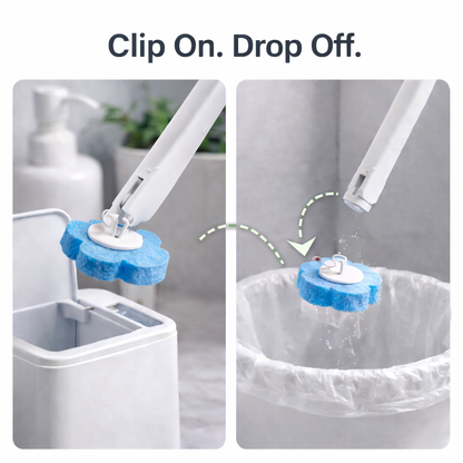 No-Touch Toilet Cleaning Wand – Fresh Brush Head Every Time