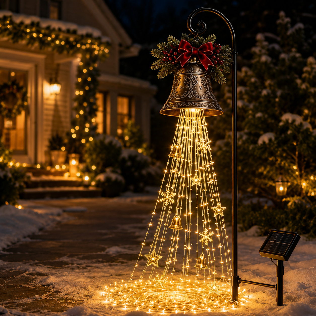 🎄🔥LAST DAY 70% OFF-🔔Christmas Bell Cascade Solar Yard Light✨