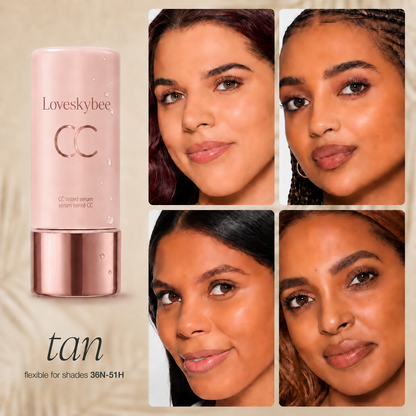 summer skin essentials - CC color-correcting tinted serum + creaseless SPF 30 mineral setting powder