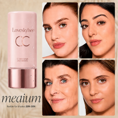 summer skin essentials - CC color-correcting tinted serum + creaseless SPF 30 mineral setting powder