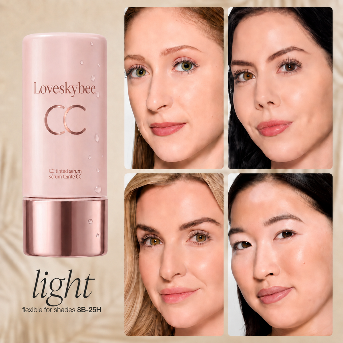 summer skin essentials - CC color-correcting tinted serum + creaseless SPF 30 mineral setting powder