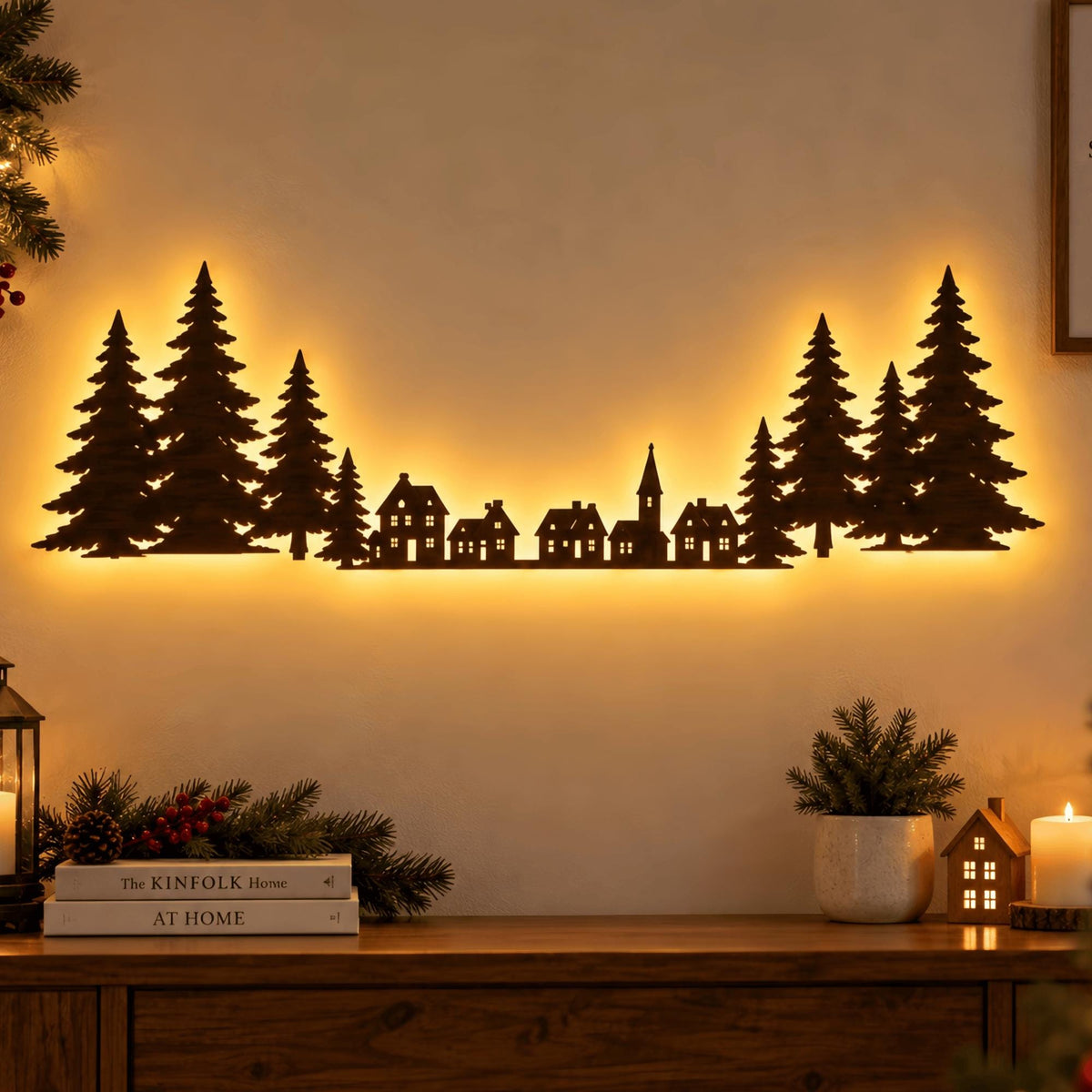 Glowing Christmas Wall Decor — 7 Holiday Styles + Remote Control