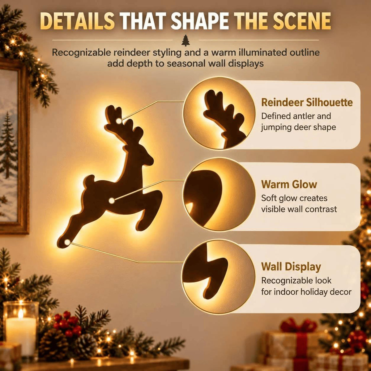 Glowing Christmas Wall Decor — 7 Holiday Styles + Remote Control
