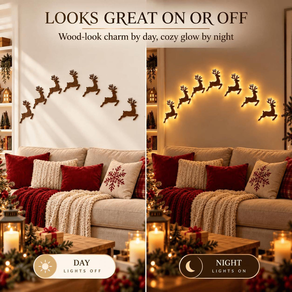 Glowing Christmas Wall Decor — 7 Holiday Styles + Remote Control