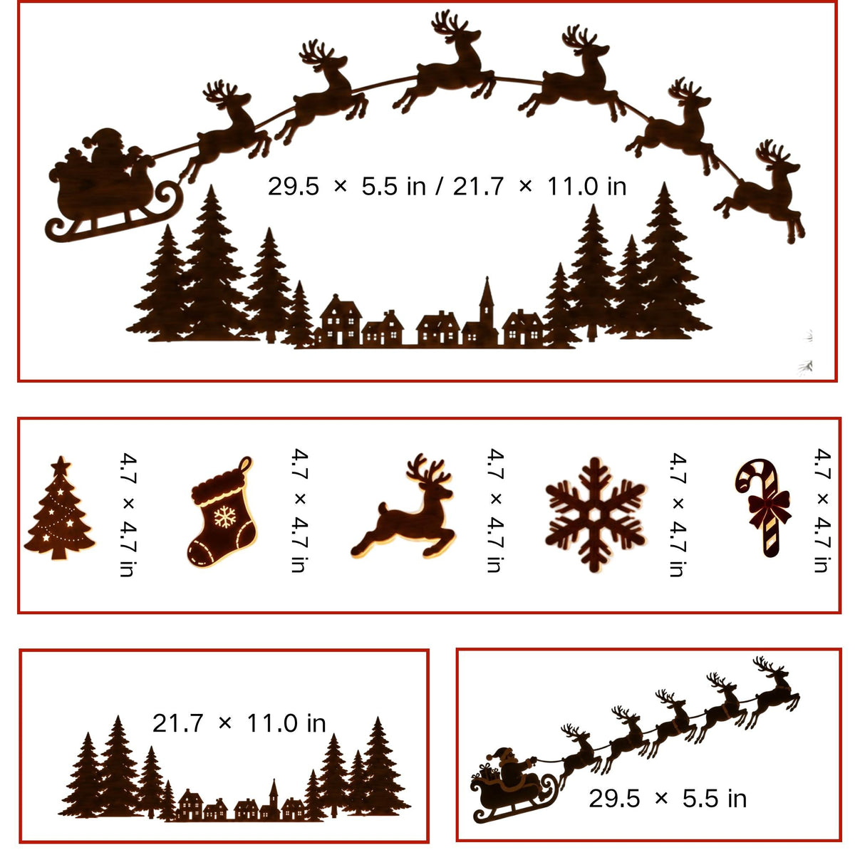Glowing Christmas Wall Decor — 7 Holiday Styles + Remote Control