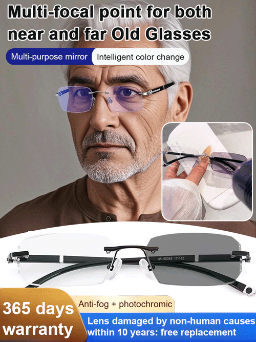❤️‍🔥Metal frameless trimmed high-end reading glasses👓️,imported materials,Limited-time sale 50% Off