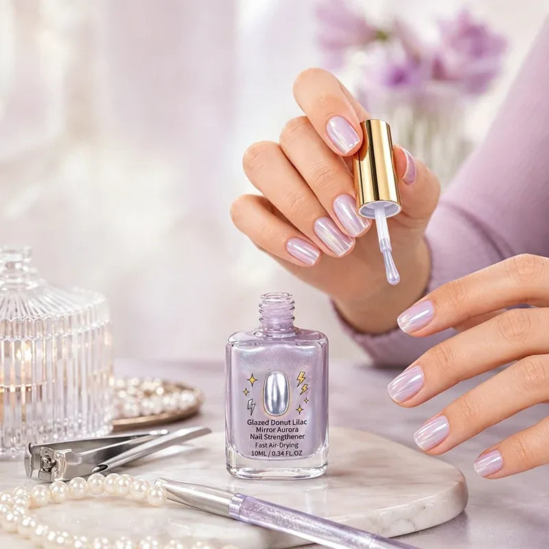 📢📢50% OFF !! ⏰Lilac Glossy Mirror Nail Strengthener