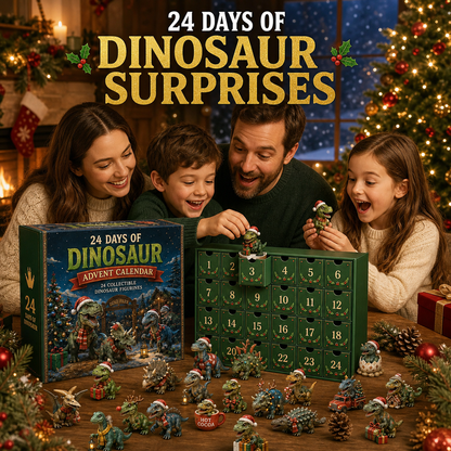 🦖🎅🎄24 Days of Dinosaur Christmas Advent Calendar – 24 Collectible Dino Figurines & Holiday Surprises