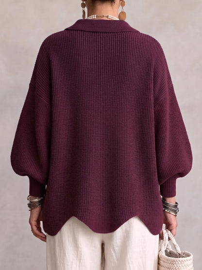 🌿🌿LAST DAY SAVE 49%⌛Oversized Collared Knit Cardigan With Large Metal Buttons